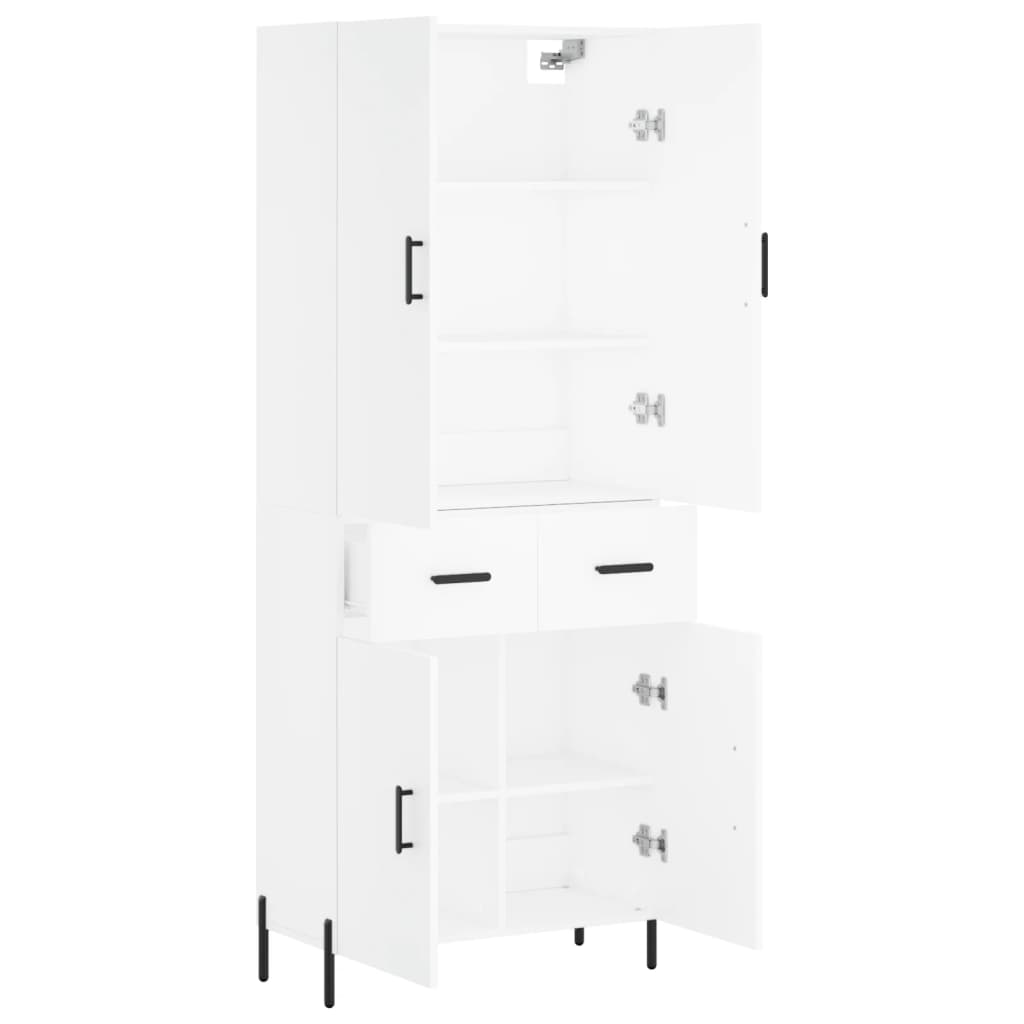 Highboard White 69.5x34x180 cm Engineered Wood