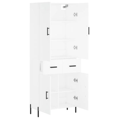 Highboard White 69.5x34x180 cm Engineered Wood