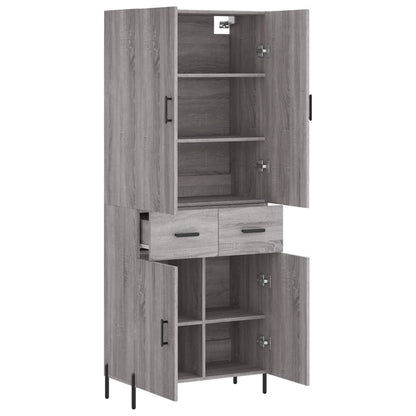 Highboard Grey Sonoma 69,5x34x180 cm Engineered Wood
