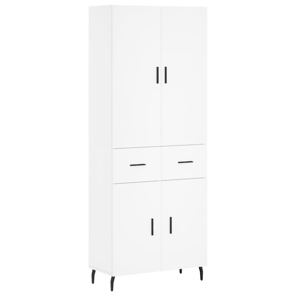Highboard White 69.5x34x180 cm Engineered Wood