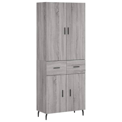 Highboard Grey Sonoma 69.5x34x180 cm Engineered Wood
