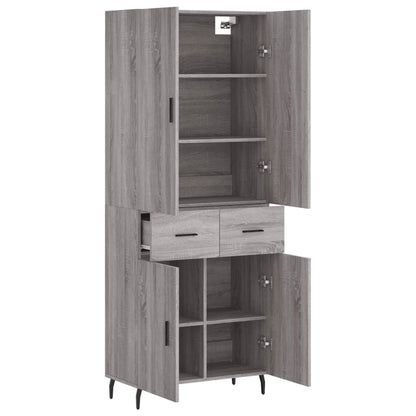 Highboard Grey Sonoma 69,5x34x180 cm Engineered Wood