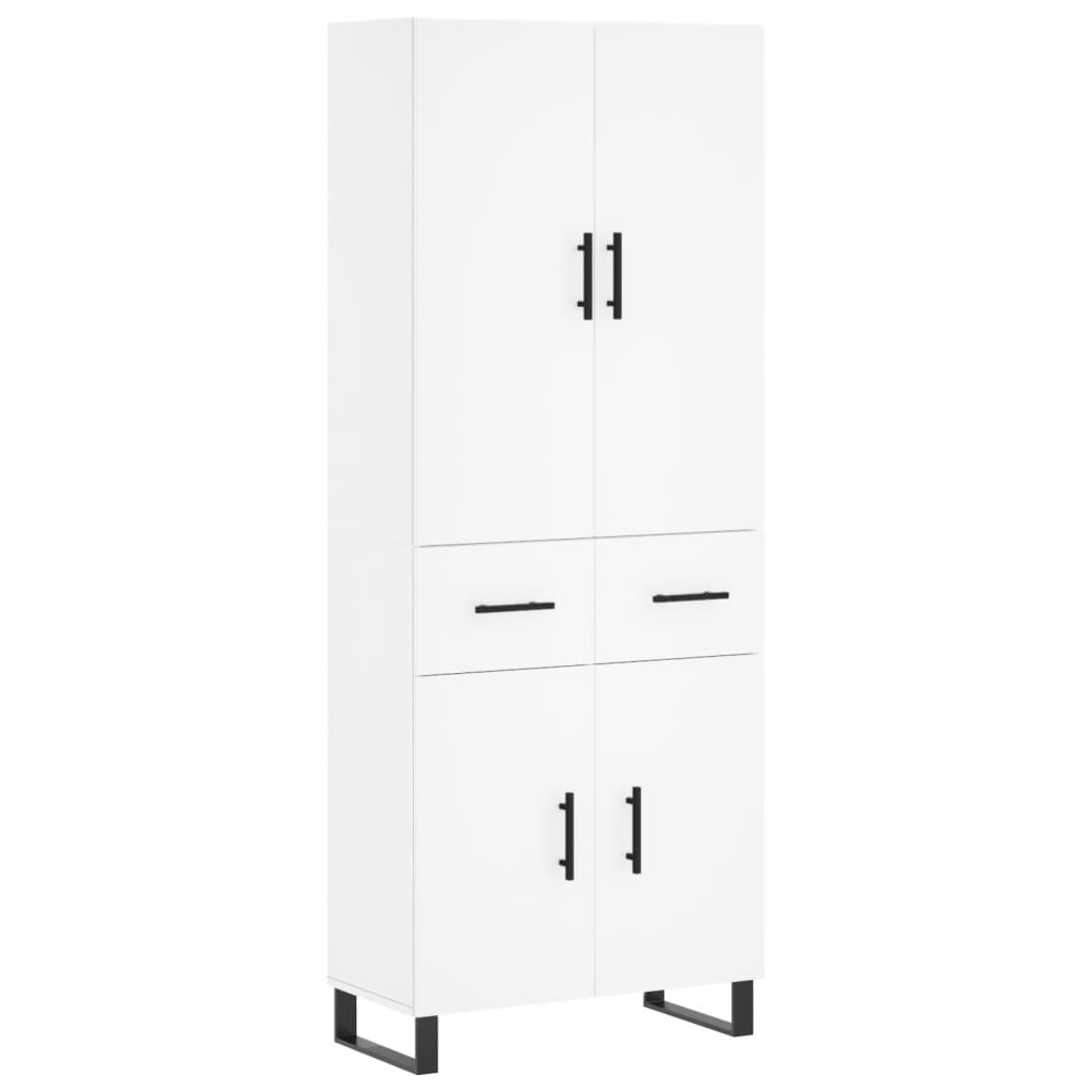 Highboard White 69,5x34x180 cm Engineered Wood