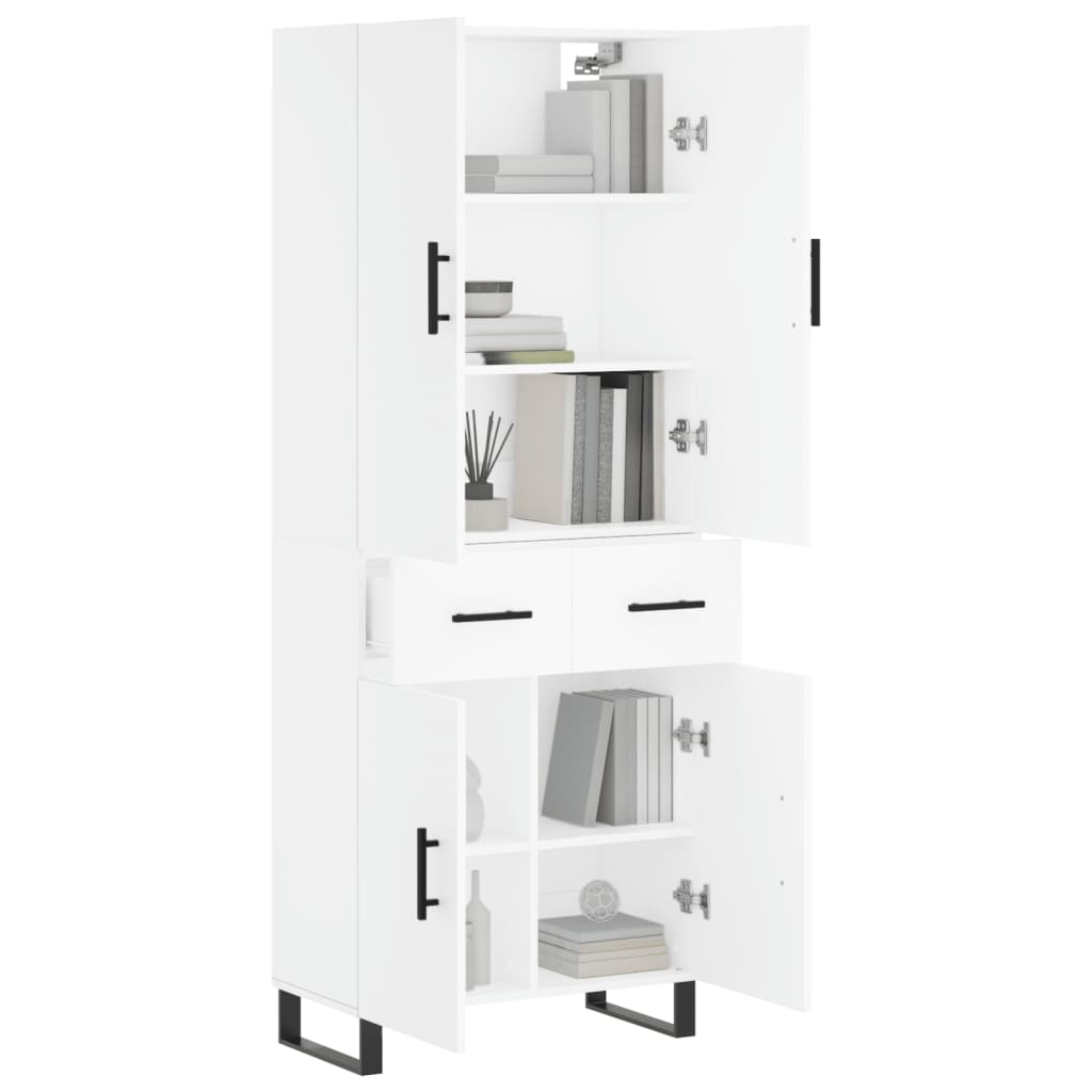 Highboard White 69.5x34x180 cm Engineered Wood