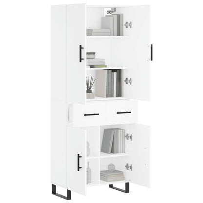Highboard White 69.5x34x180 cm Engineered Wood