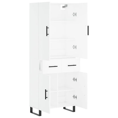 Highboard White 69,5x34x180 cm Engineered Wood