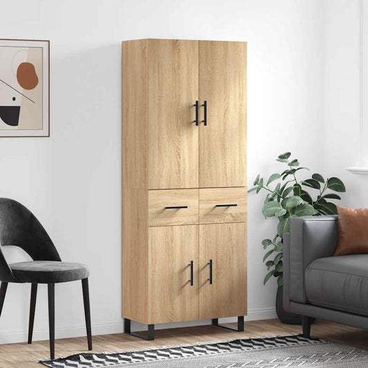 Highboard Sonoma Oak 69,5x34x180 cm Engineered Wood