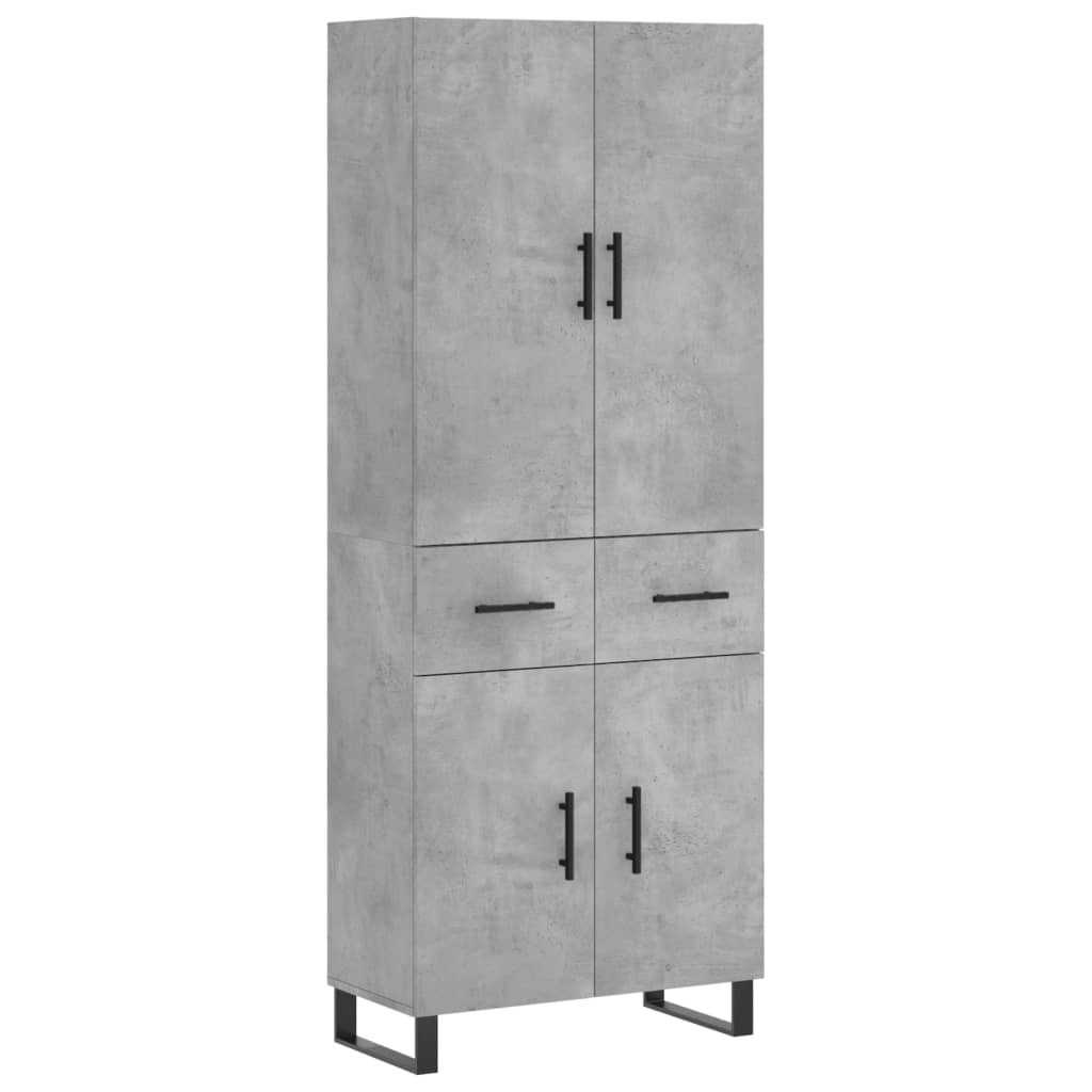 Highboard Concrete Grey 69,5x34x180 cm Engineered Wood
