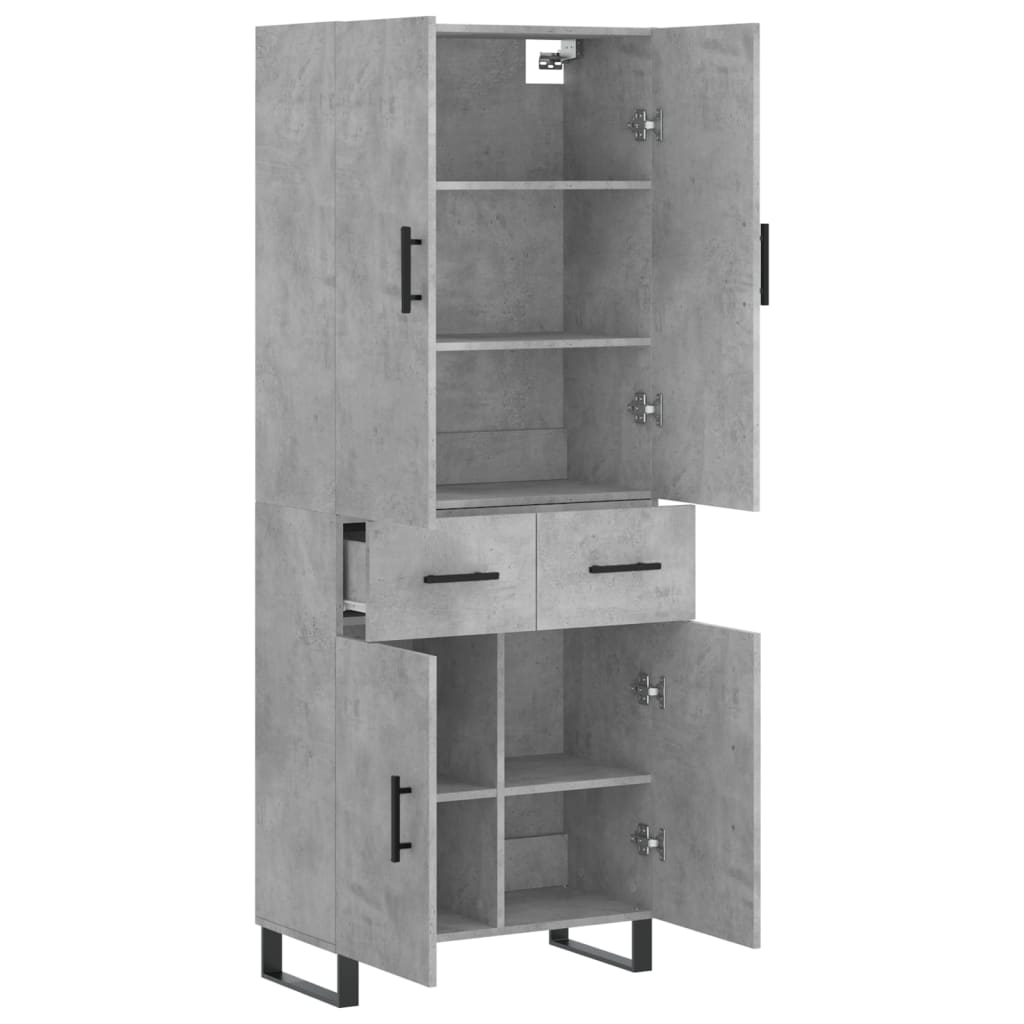 Highboard Concrete Grey 69,5x34x180 cm Engineered Wood