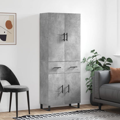 Highboard Concrete Grey 69,5x34x180 cm Engineered Wood