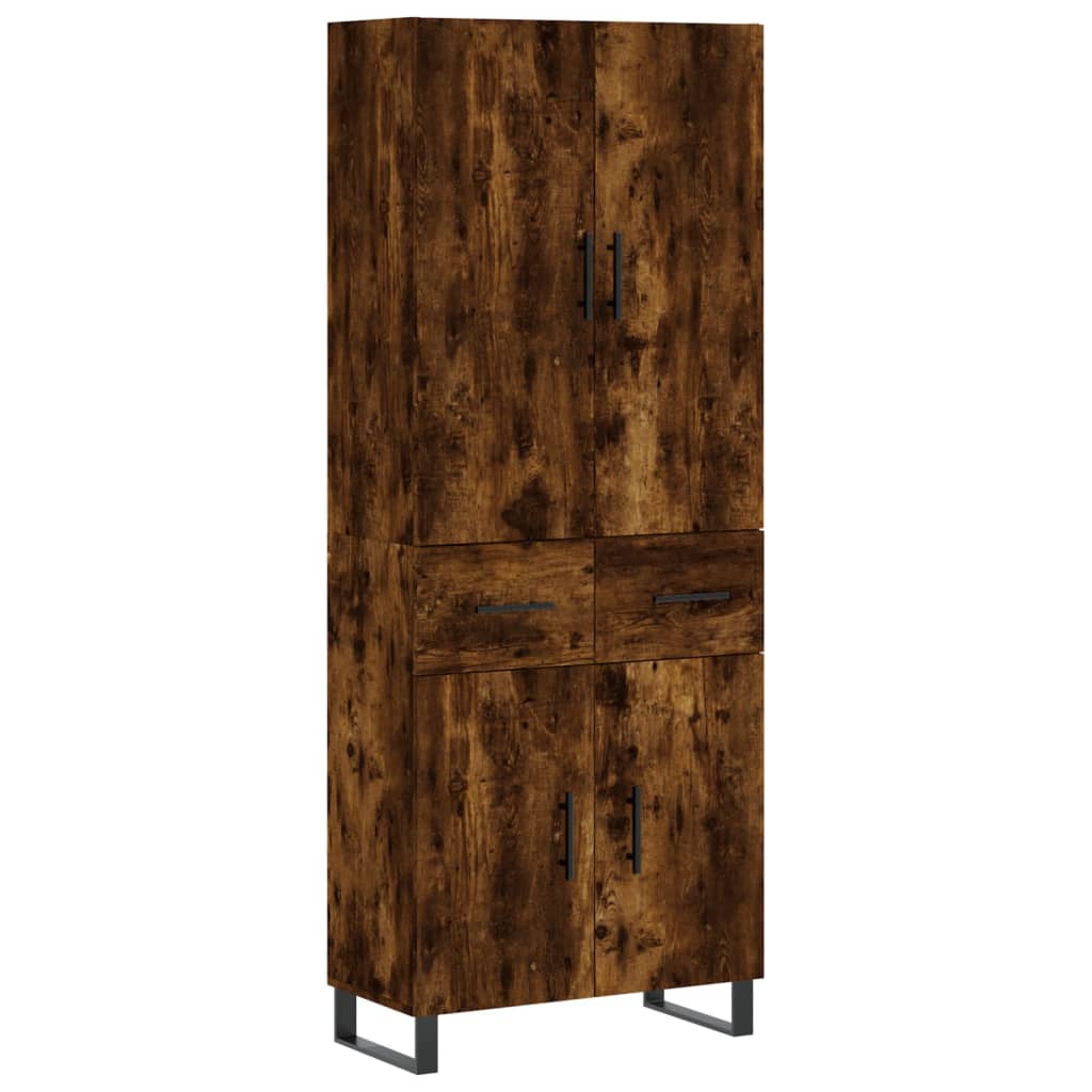 Highboard Smoked Oak 69,5x34x180 cm Engineered Wood