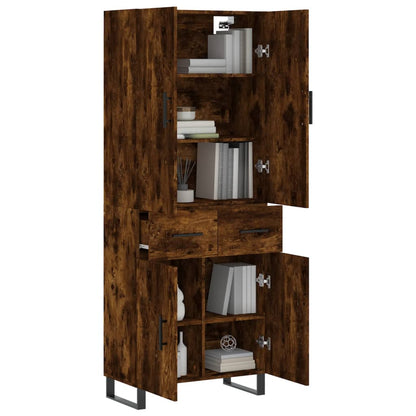 Highboard Smoked Oak 69,5x34x180 cm Engineered Wood
