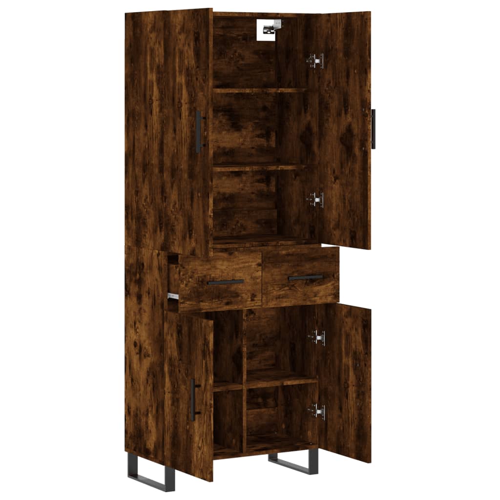 Highboard Smoked Oak 69,5x34x180 cm Engineered Wood