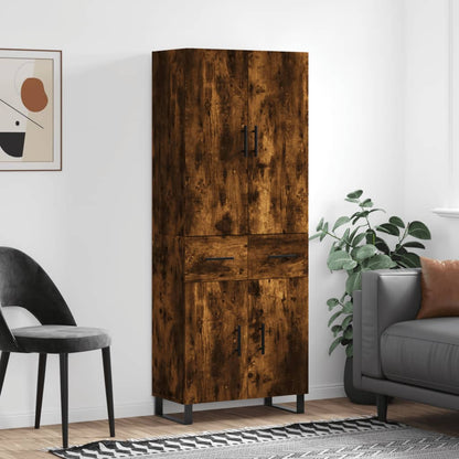 Highboard Smoked Oak 69,5x34x180 cm Engineered Wood