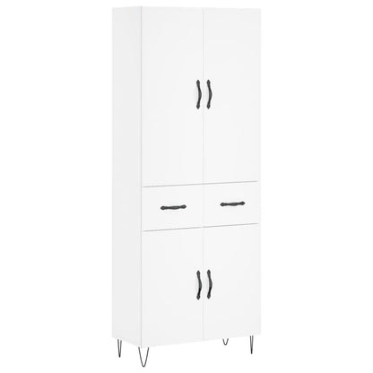 Highboard White 69.5x34x180 cm Engineered Wood