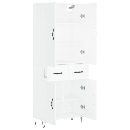 Highboard White 69.5x34x180 cm Engineered Wood
