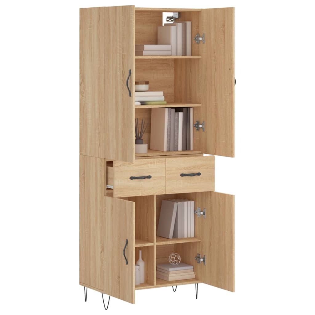Highboard Sonoma Oak 69.5x34x180 cm Engineered Wood