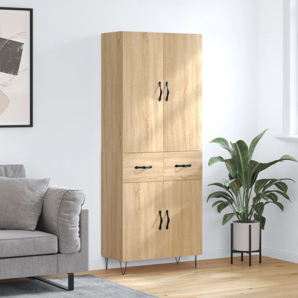 Highboard Sonoma Oak 69,5x34x180 cm Engineered Wood