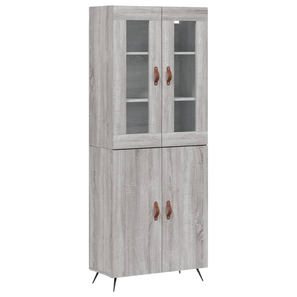 Highboard Grey Sonoma 69.5x34x180 cm Engineered Wood