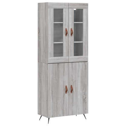 Highboard Grey Sonoma 69.5x34x180 cm Engineered Wood