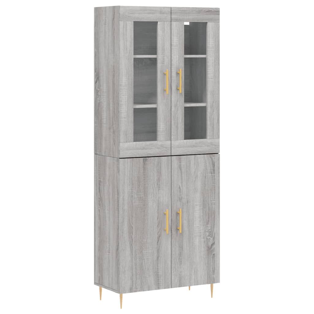 Highboard Grey Sonoma 69,5x34x180 cm Engineered Wood
