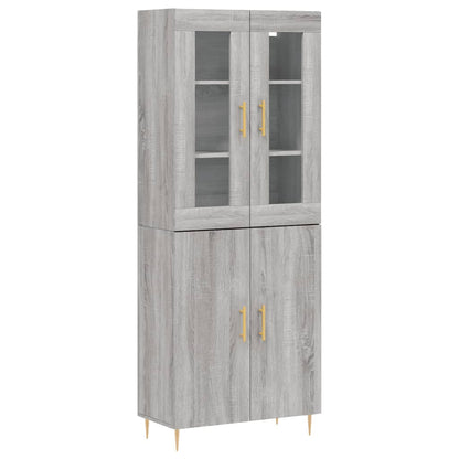 Highboard Grey Sonoma 69,5x34x180 cm Engineered Wood