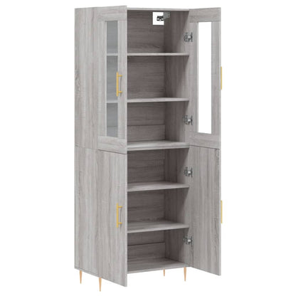 Highboard Grey Sonoma 69,5x34x180 cm Engineered Wood