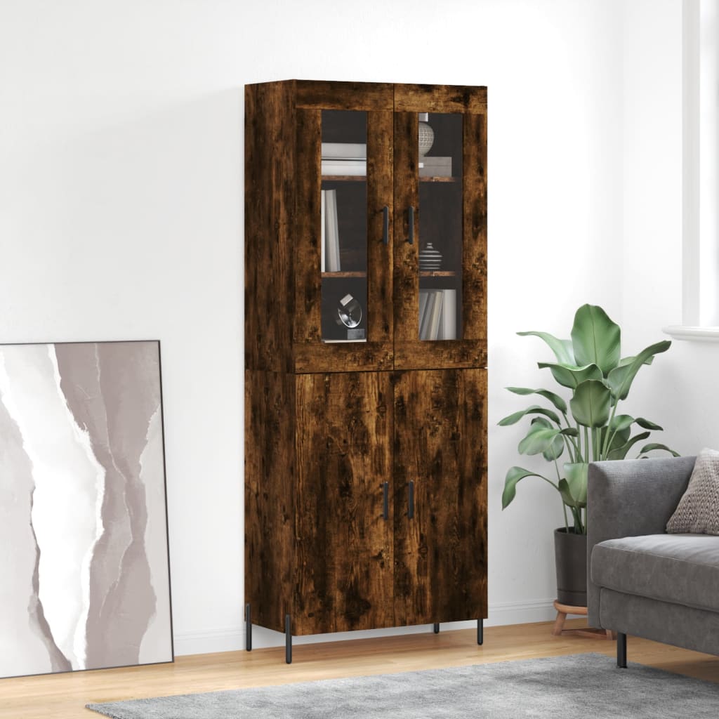 Highboard Smoked Oak 69.5x34x180 cm Engineered Wood