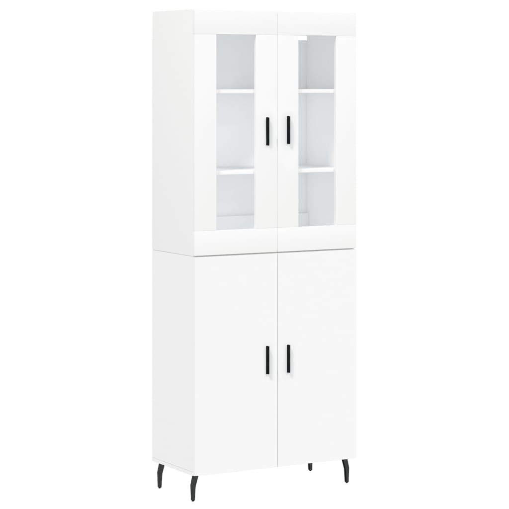 Highboard White 69.5x34x180 cm Engineered Wood
