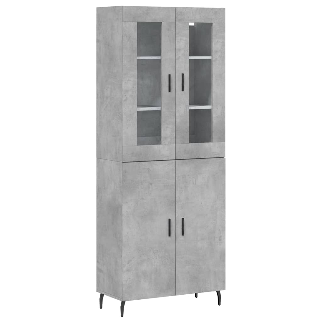 Highboard Concrete Grey 69,5x34x180 cm Engineered Wood