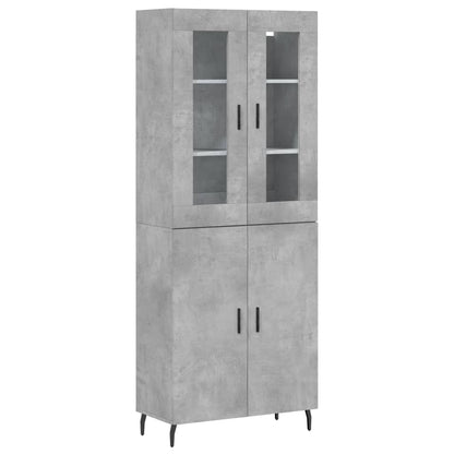 Highboard Concrete Grey 69,5x34x180 cm Engineered Wood