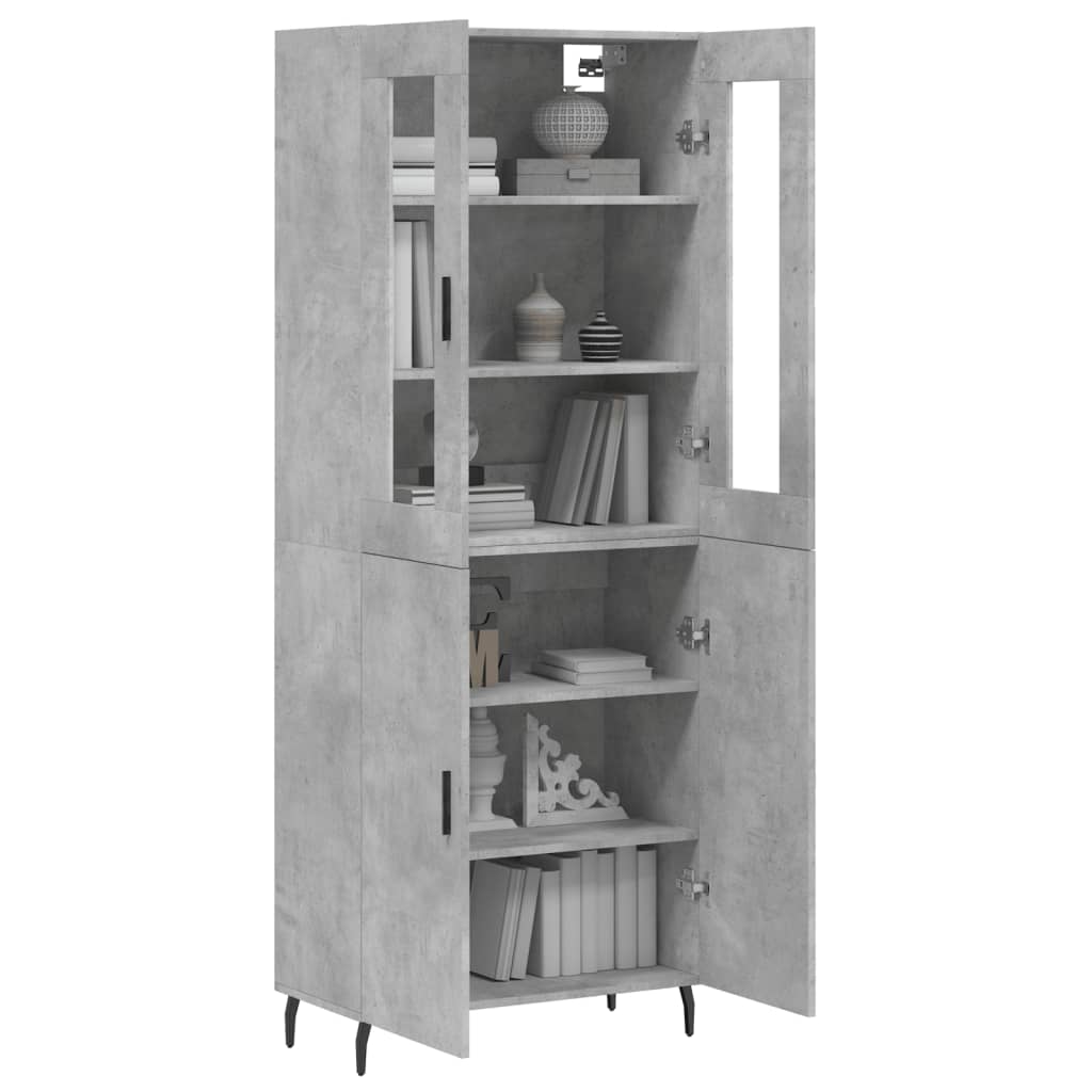 Highboard Concrete Grey 69,5x34x180 cm Engineered Wood