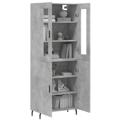 Highboard Concrete Grey 69,5x34x180 cm Engineered Wood