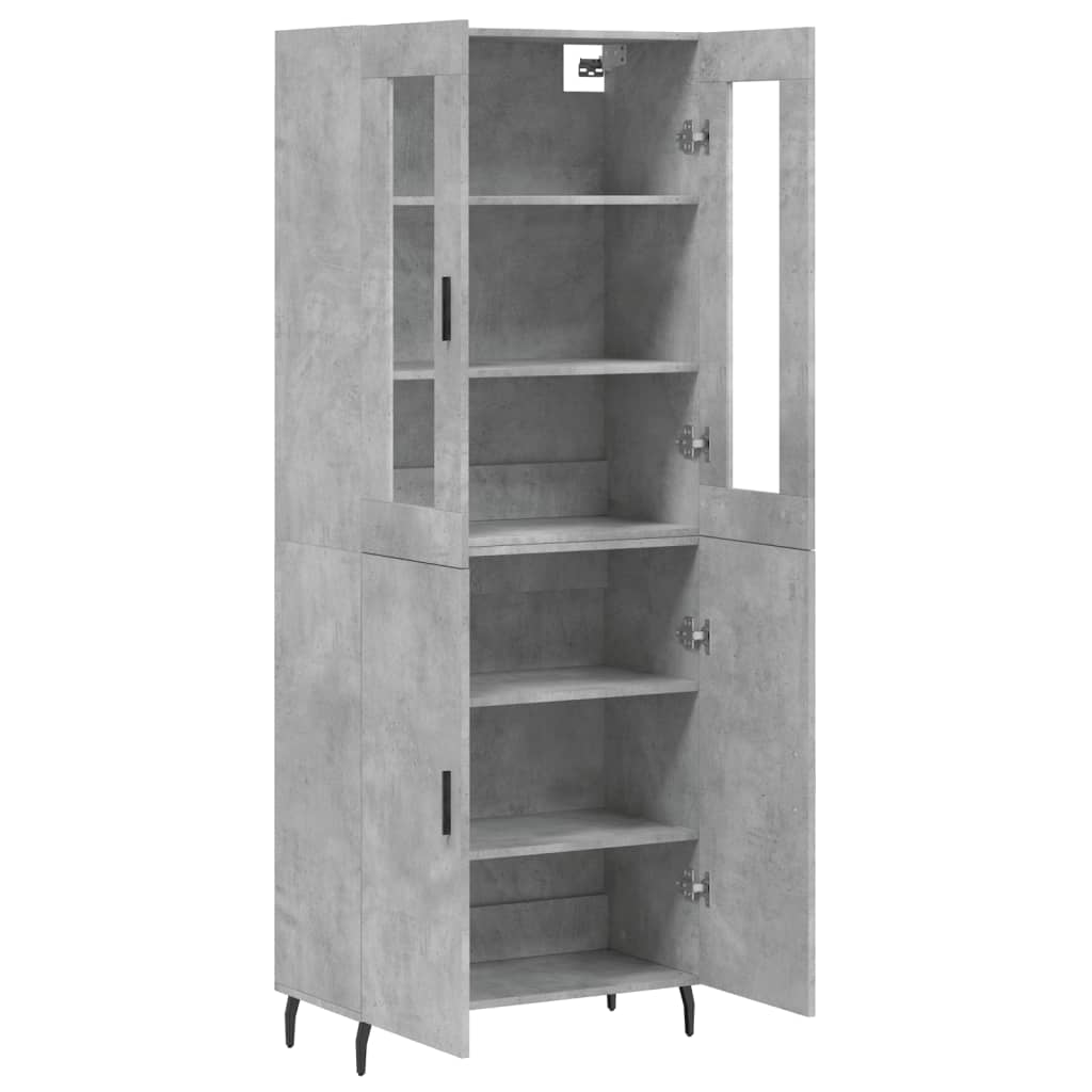 Highboard Concrete Grey 69,5x34x180 cm Engineered Wood