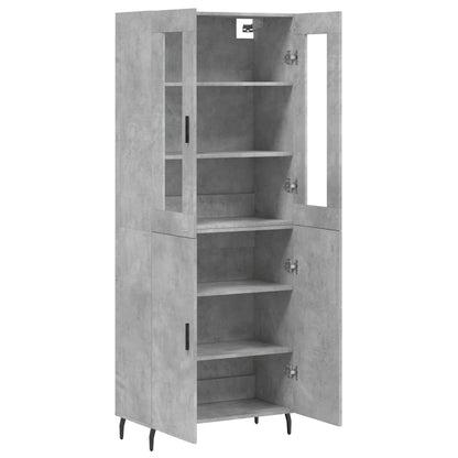 Highboard Concrete Grey 69,5x34x180 cm Engineered Wood