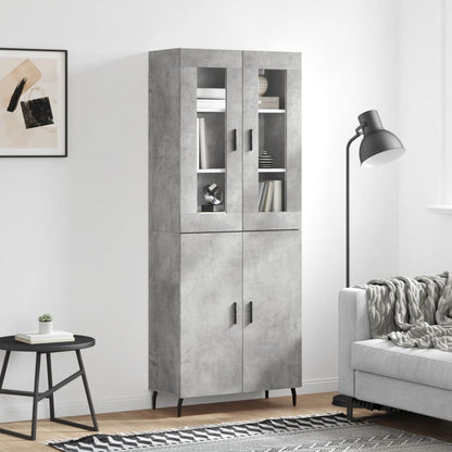 Highboard Concrete Grey 69,5x34x180 cm Engineered Wood