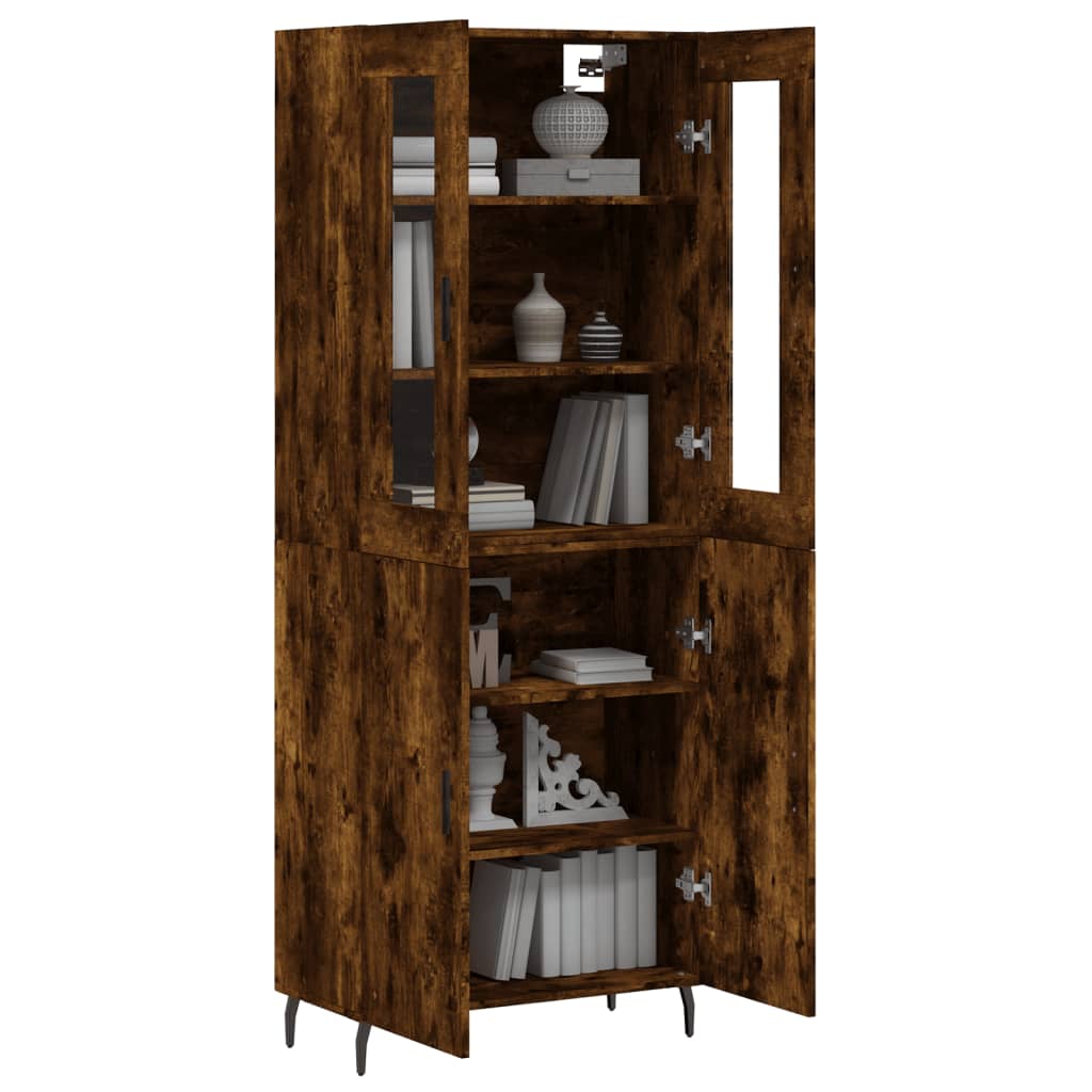 Highboard Smoked Oak 69,5x34x180 cm Engineered Wood