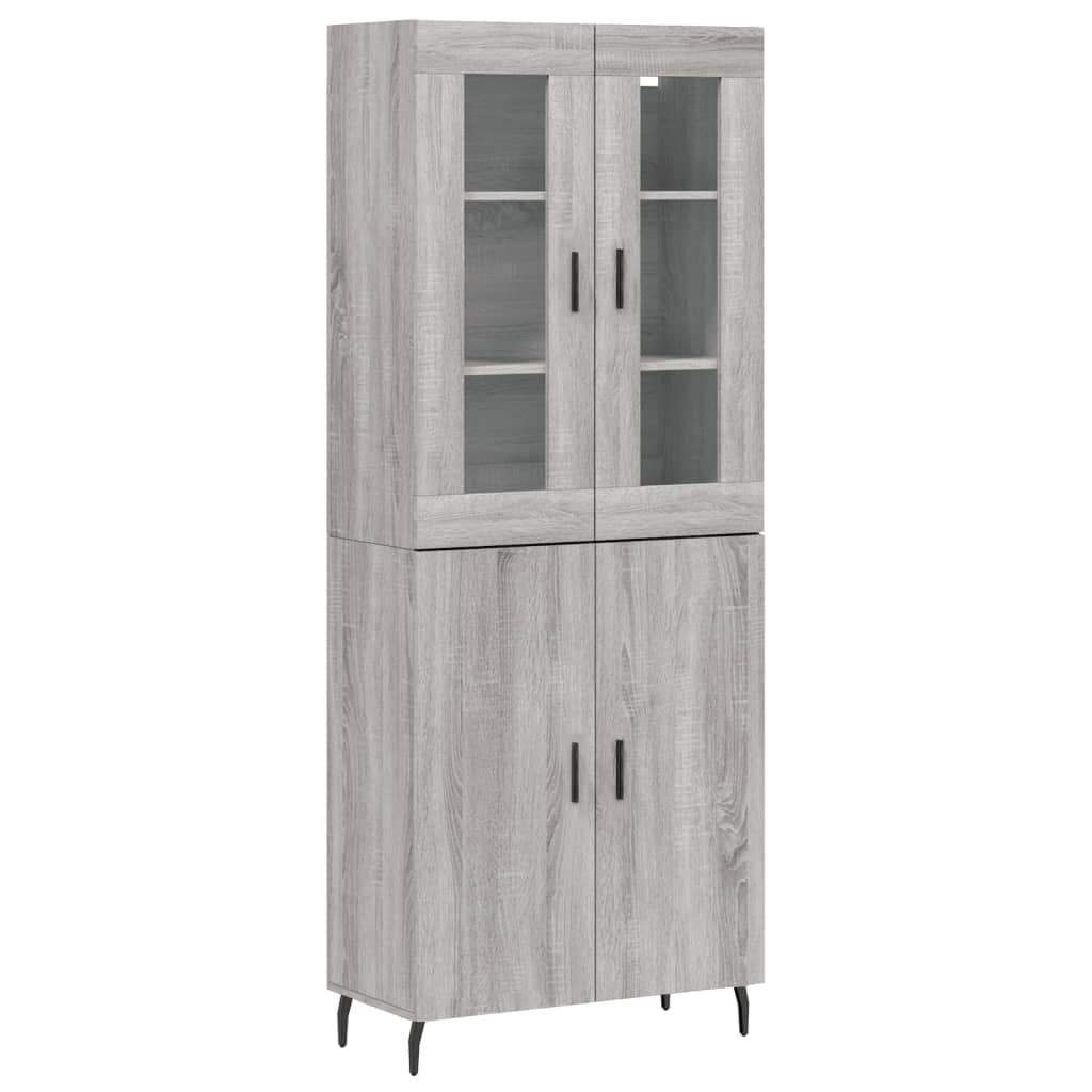 Highboard Grey Sonoma 69,5x34x180 cm Engineered Wood
