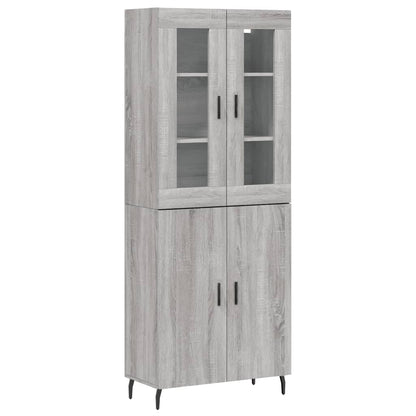 Highboard Grey Sonoma 69,5x34x180 cm Engineered Wood