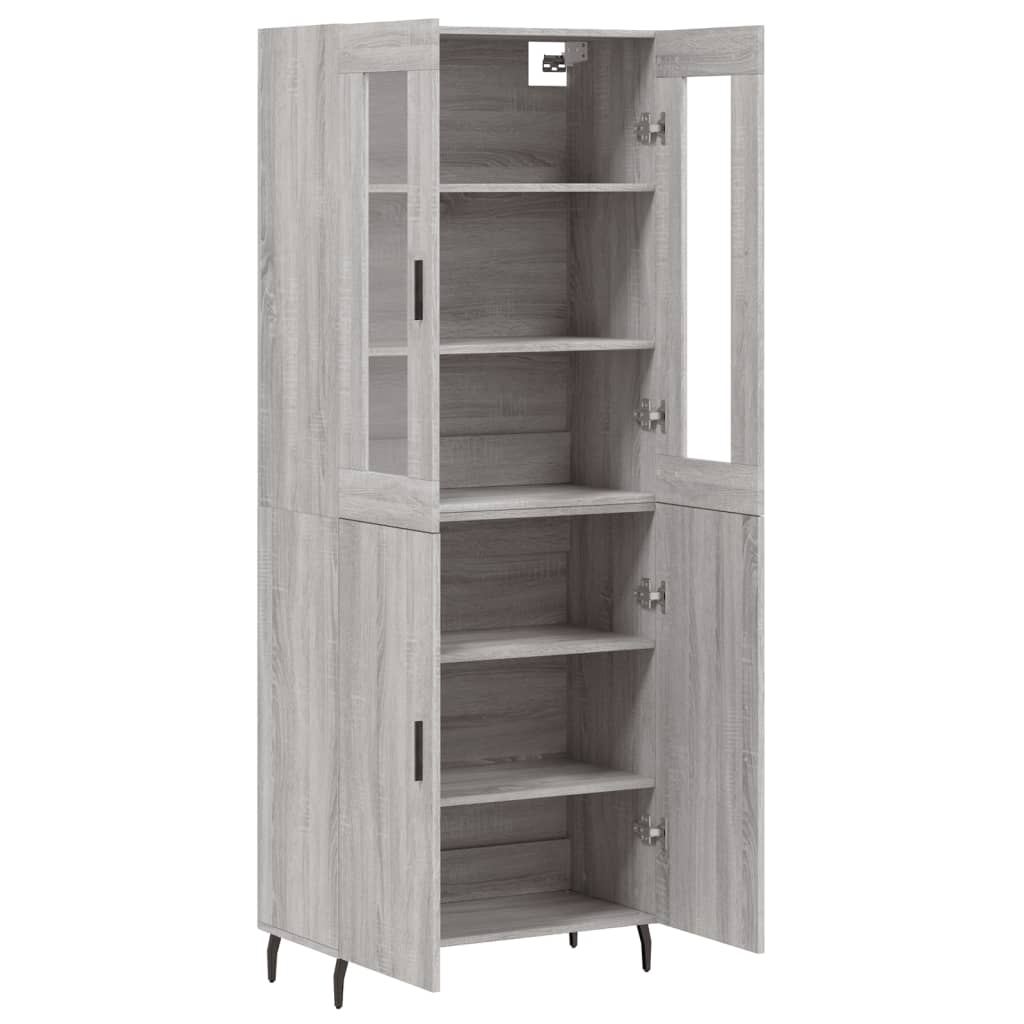 Highboard Grey Sonoma 69,5x34x180 cm Engineered Wood
