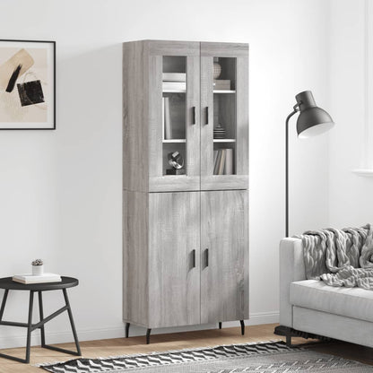 Highboard Grey Sonoma 69,5x34x180 cm Engineered Wood