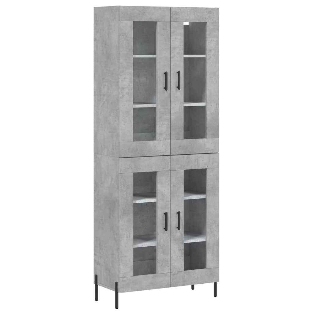 Highboard Concrete Grey 69,5x34x180 cm Engineered Wood