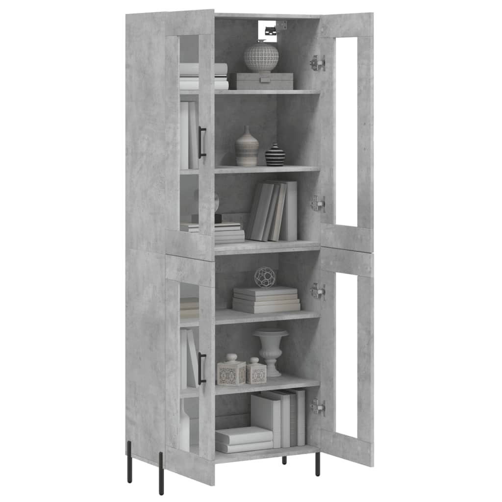 Highboard Concrete Grey 69,5x34x180 cm Engineered Wood