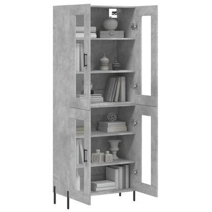 Highboard Concrete Grey 69,5x34x180 cm Engineered Wood