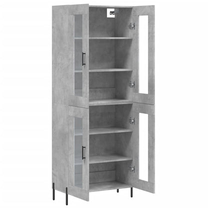 Highboard Concrete Grey 69.5x34x180 cm Engineered Wood