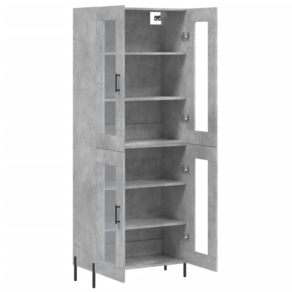 Highboard Concrete Grey 69,5x34x180 cm Engineered Wood