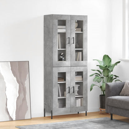Highboard Concrete Grey 69,5x34x180 cm Engineered Wood