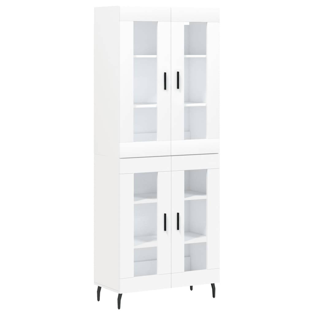 Highboard White 69,5x34x180 cm Engineered Wood