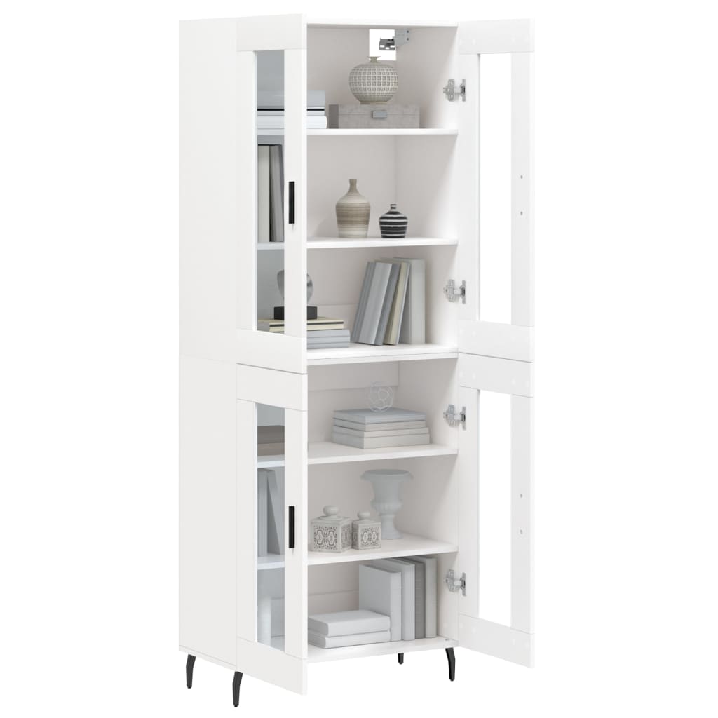 Highboard White 69,5x34x180 cm Engineered Wood