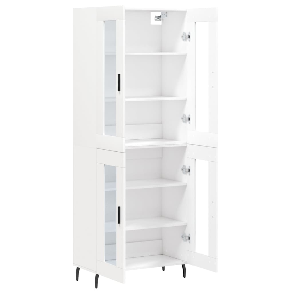 Highboard White 69,5x34x180 cm Engineered Wood